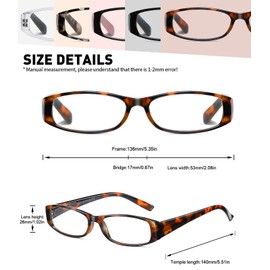 SOCTICK Reading Glasses Blue Light Blocking, 5-Pack Reading Glasses for Women with Comfort Spring Hinges, Anti UV/Glare Readers 2.75