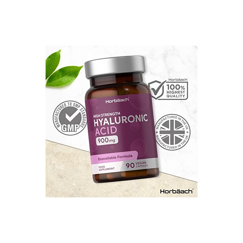 Hyaluronic Acid Supplement 900mg | 90 Vegan Capsules | High