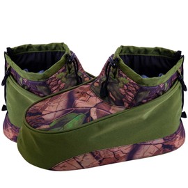 RunNico Waterproof Camo Boot Insulated Covers, 600D Hunting Non-Slip Boot Cover with Adjustable Drawstring, Cold Weather Boot Insulators for Men Women Hunting Camping Fishing Wildlife Photography