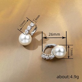 Pearl Hoop Earrings for Women Luxury Heart Shaped Love Ear Jewelry for Party Wedding Daily Wear Pearl Dangle Leverback Earrings （Love Shaped