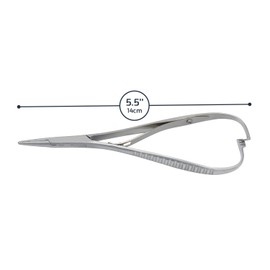 Fine Mathieu Ligature Elastic Placing Plier 5.5" Needle Holder Driver, Ligature Separator Placer, Elastomeric Orthodontic Instruments Slim Point