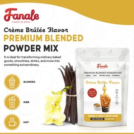 Fanale Premium Creme Brulee Bubble Tea Flavoring Powder | Perfect for Baking, Smoothies, Desserts and Drinks | Instant Flavoring Powder for Boba Milk Tea - 2.2 lb 1kg | PWD288