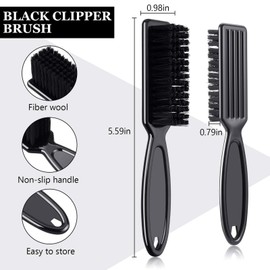 2 Pieces Barber Blade Cleaning Brush Hair Clipper Brush Nail Brush Tool for Cleaning Clipper(Black, Red)