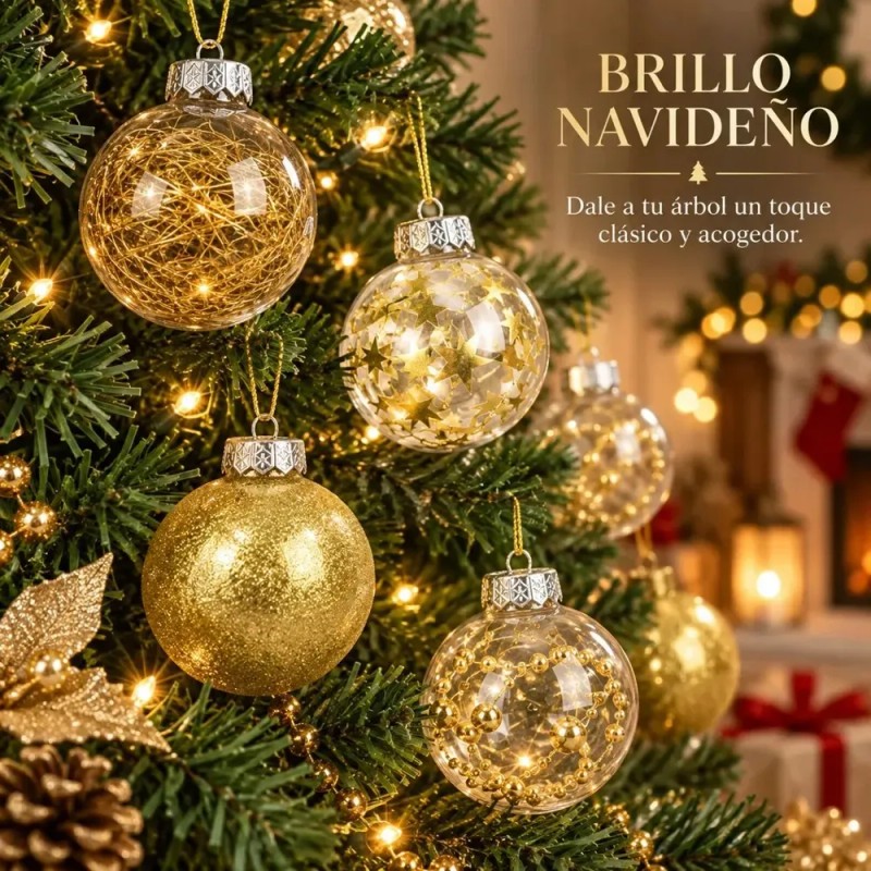 Cmtop - Kit De 24 Esferas Navideñas De 6 cm