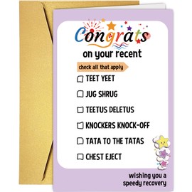Congrats Top Surgery Card for Men Women, Funny Greeting Card for Trans Friend, Get Well Soon Card, Surgery Recovery Card for Him Her
