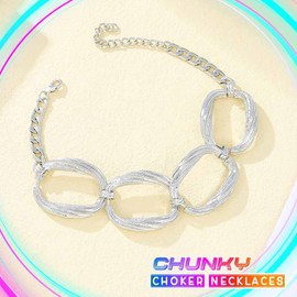 CLOACE Chunky Choker Necklace Gold Thick Necklaces Punk Cuban Chain Jewelry Accessories for Women (S)