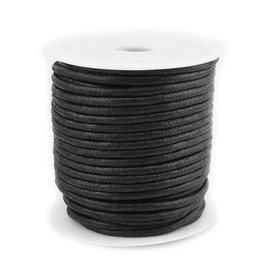 INSPIRELLE 25 Yards 3mm Black Waxed Cotton Cord Jewelry Making Beading Thread Crafting Macrame Rope