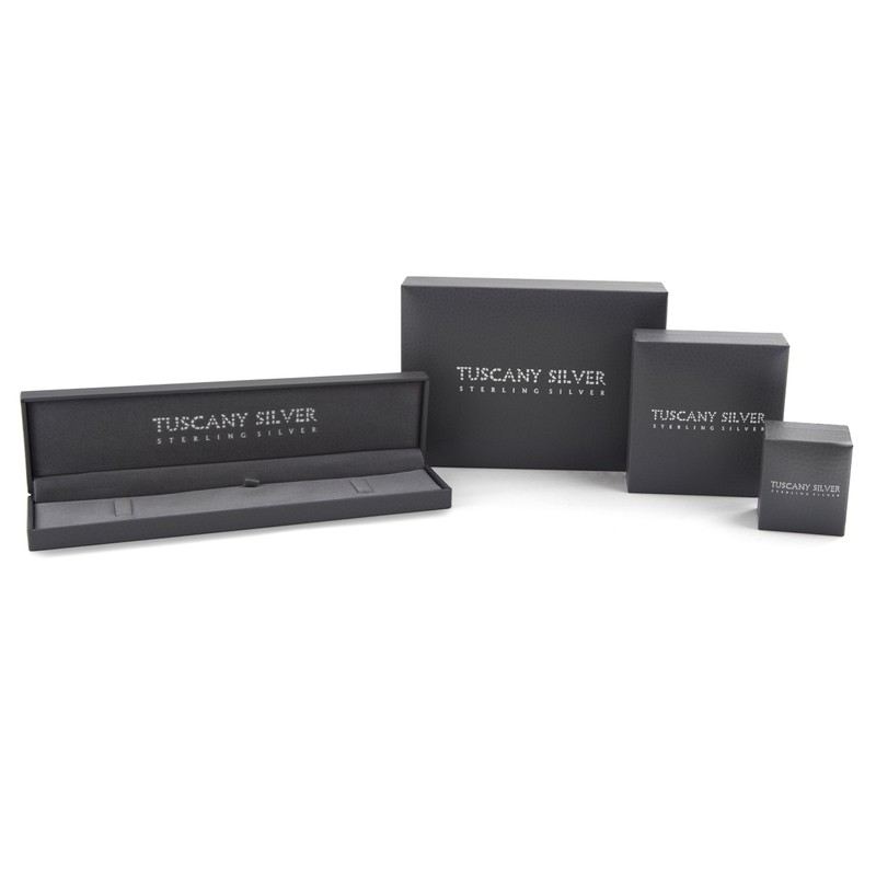 Tuscany Silver Women's Sterling Silver Box Necklace, Silver