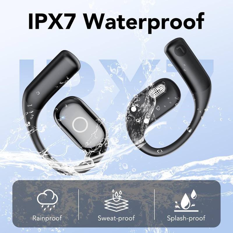 Open Ear Earbuds, Wireless Bluetooth 5.4 Ear Buds with Big