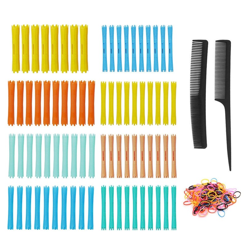 Hair Roller, Flexible Curling Rod Set with Comb, 8 Different