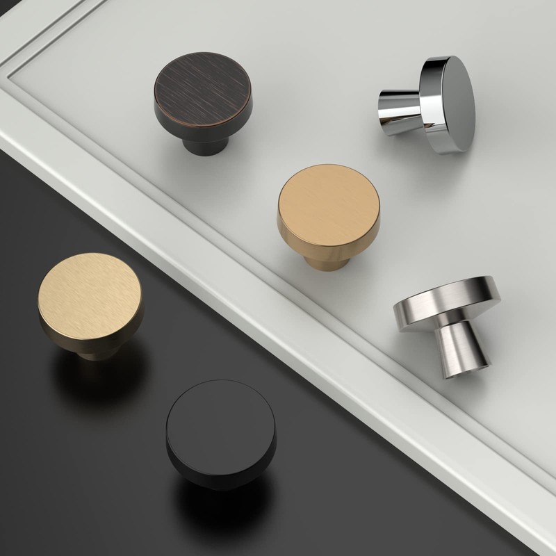 Amerdeco 6 Pack Champagne Bronze Cabinet Knobs 1-1/4 Inch(32mm) Single