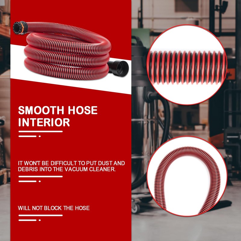 16FT Vacuum Hose Extension with 6 Adapter Attachments,Fits 1-1/4" Vacuum