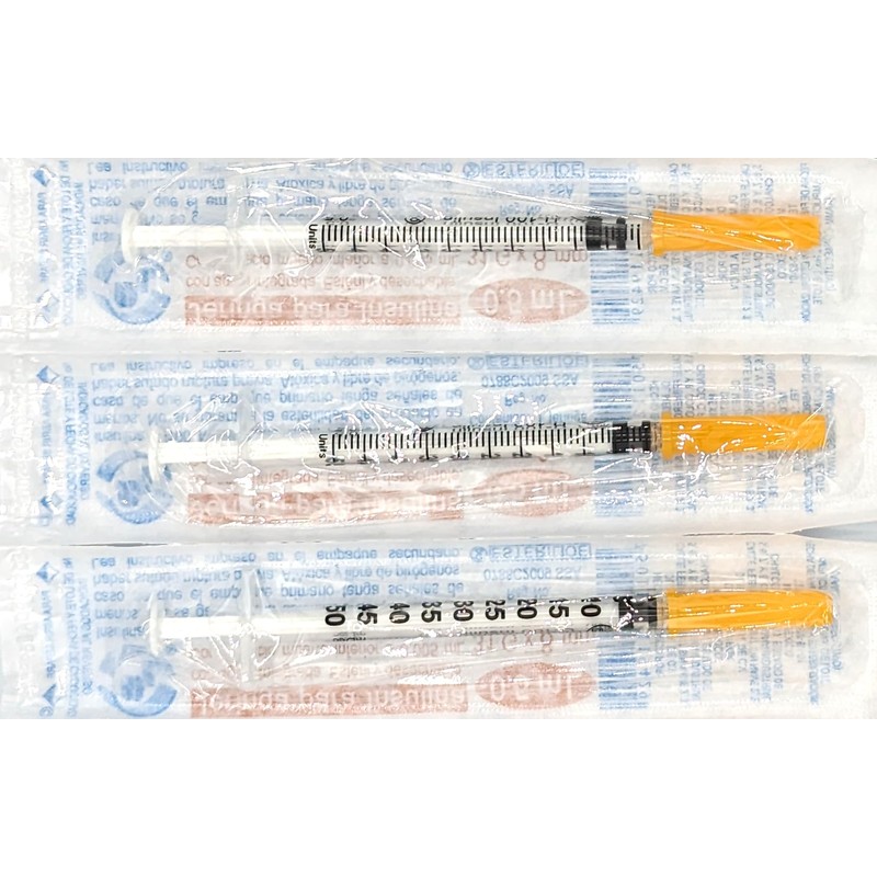 DL Jeringas para insulina 0.5 mL aguja 31G X 8mm,