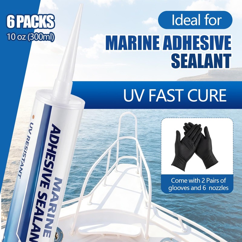 6 Packs Marine Sealant Pond Sealant Watertight Bonding and Sealing,
