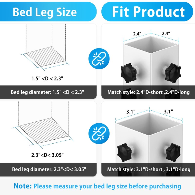 FOROIRON 2025 Up-Grade 4 Pack Carbon Steel Dorm Bed Riser