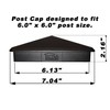 True 6" x 6" Heavy Duty Aluminium Pyramid Post Cap