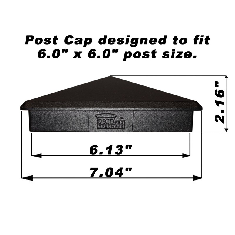 True 6" x 6" Heavy Duty Aluminium Pyramid Post Cap