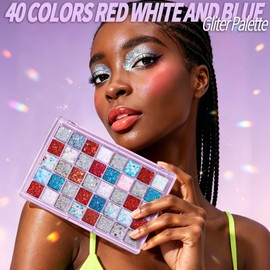 Red White and Blue Face Glitter, 4th of July Glitter Gel Palette