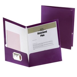 Oxford Metallic Two-Pocket Folders, Purple, Letter Size, 25 per box (5049526), 8-1/2 x 11 Inches