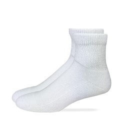 Carolina Ultimate Non-Binding Quarter Socks 2 Pair, White, Men's 12-16