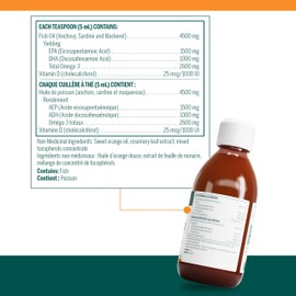 Genestra Brands - Super EFA Forte Liquid + D - Fish Oil Formula to Support Cognitive, Cardiovascular, and Joint Health - 200 ml Liquid - Natural Orange Flavour