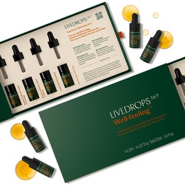 Livedrops 24/7 Livedrops 24/7 Essential Oil Blends Mini's. Pure & Natural. Energy, Balance, Relax & Sleep, Crafted in France. Natural Aromatherapy Skin Safe & Diffuser Compatible 4x3ml