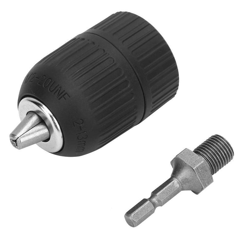 Keyless Drill Chuck Adapter, 1/2-20UNF Keyless Chuck, 2.0-13MM Plastic Shell