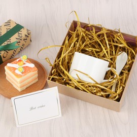 120 g Filling Material, Gold Raffia Gift Filling Material, Plastics Straw Decorative Filling Material for Packages for Gift Wrapping, Christmas, Birthday Gift Wrapping