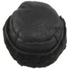 SNUGRUGS Mens Black Real Sheepskin Stud Trapper Hat. Leather Bound