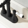 Roffenny Matte Black Bathroom Faucets for Sink 3 Holes, Traditional