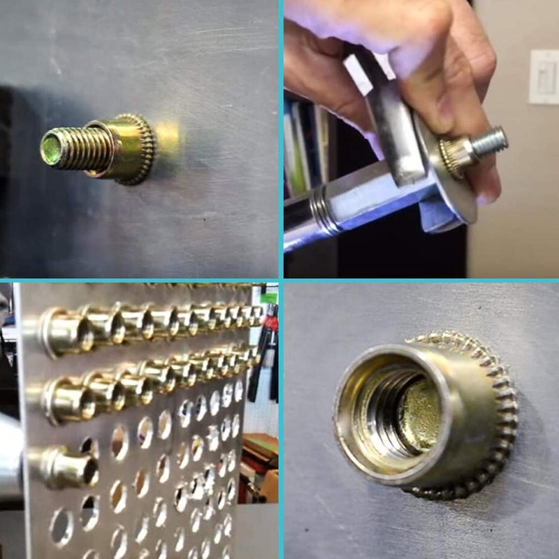 100Pcs 1/4"-20 UNC Rivet Nuts, Carbon Steel Zinc Plated Flat