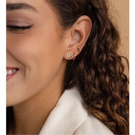 Sterling Silver Stud Earrings, Irregular Heart Shaped Small Silver Studs Earrings with Cubic Zirconia for Women Girls│Dainty Earring for Sensitive Ears│Christmas Earrings Gifts