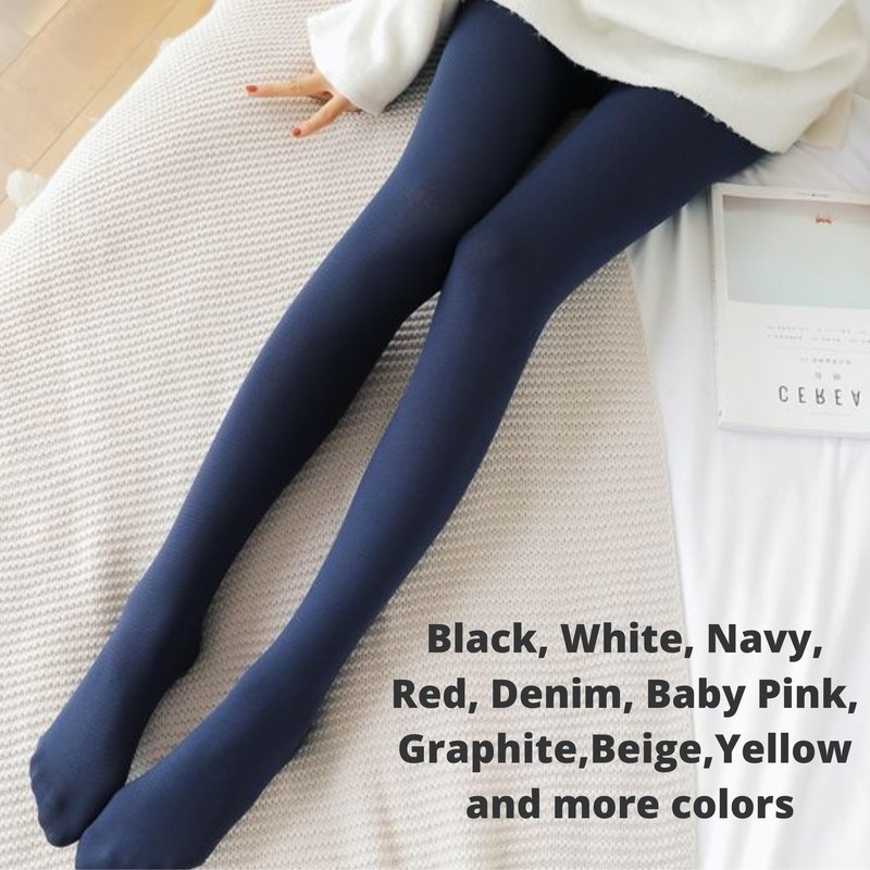 hi!mom Girls Plain Microfiber Opaque Tights 50 Den Kids Soft