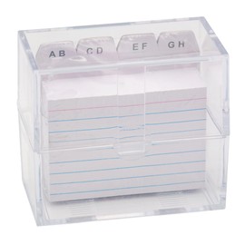 TSI Karteikasten DIN A8 gefüllt mit 100 linierten Karteikarten, inklusive Register A-Z, Art. Nr. 65980