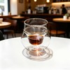 SYJAN HOME Double-Walled Espresso Cups,Small Unique Glass,Set of 2, 4oz