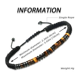 FSSODWT Christmas Gifts To My Daughter Morse Code Bracelet， Women's Adjustable Inspirational Bracelets, Birthday Gift Anniversary Gift for Daughter (Tiger Eye Stone, To My Daughter)
