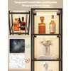 PARTPHONER Large Glass Display Shelf with Remote Control, Dimmable LED