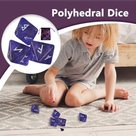 Rune Dice | 8-Sided Astrological Dice for Prediction,Portable Rune Dice with Drawstring Bag, Resin Polyhedral Dice Set Divination Game Toys