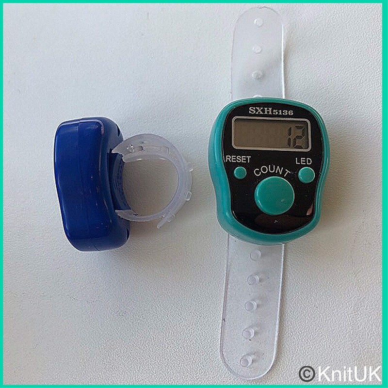 KnitUK Tally Counter - LED Backlight. Pack of 2. Teal