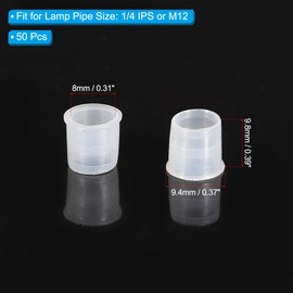 PATIKIL Lamp Pipe Cord Protector, 50 Pcs Plastic Tube Hole Washer Liner Bushing for 1/4 IPS Pipe, Clear 8mm ID x 9.8mm Height