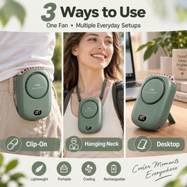 Portable Wearable Fan for Outdoor Use – 3-Speed Rechargeable Cooling Fan for Travel, Sports & Daily Activities