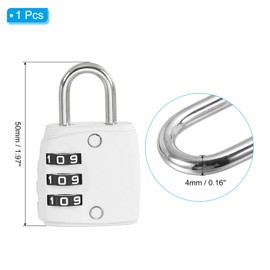 PATIKIL Security Steel Cable with 3 Digit Combination Lock, 3.3Ft/1M Coated Safety Wire Rope Double Loop Padlock for Outdoor Travel Luggage, Silver