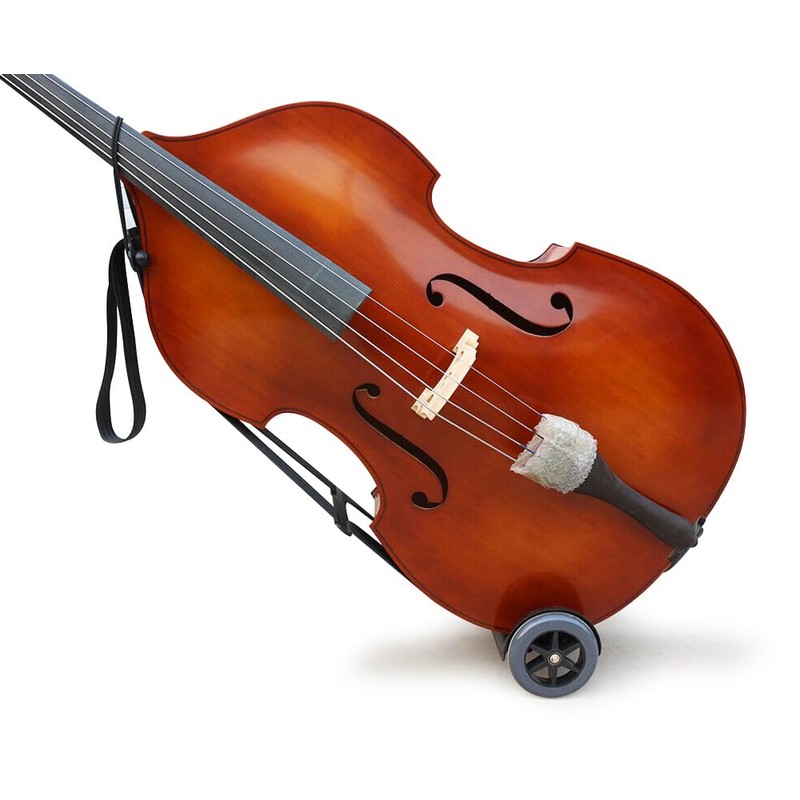 WUQIMUSC Upright Double Bass Cart with durable Wheel Straps Easy