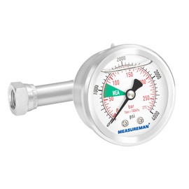 MEASUREMAN HEA Spraying Pressure Gauge 0-4000PSI,1/4" NPT Fittings,Assembly with T Piece Fit for Titan/Wagner Airless Sprayer,Replacement for Titan 0580495, 580495