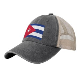 YSBYEIU Cute Cuba Flag Baseball Cap Mesh Hat Adjustable Mesh Baseball Hat Cap for Men Women
