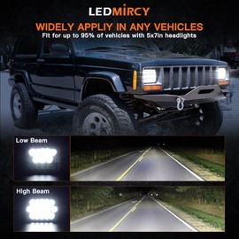 LEDMIRCY 5x7 LED Lights H6054 LED Light 7x6 Light 2PCS Hi/Low Sealed Beam Light for Offroad Truck Chevy Ford with H6014 H6052 6054 H5054 H6054LL