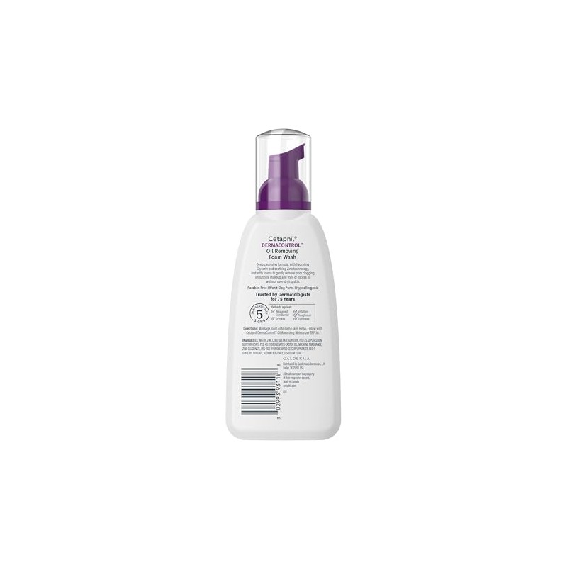 Cetaphil Pro DermaControl limpiador de espuma para quitar aceite, 236.59ml