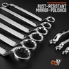 HORUSDY 9-Pece Metric Offset Box Wrench Set with Rolling Pouch,
