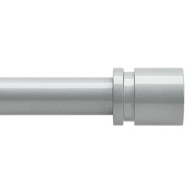 Byondeth Curtain Rods for Windows 16 to 48 or 60 Inches Max Adjustable Length 1 Inch Diameter Window Curtain Rod with Aluminium End Cap, Silver Gray