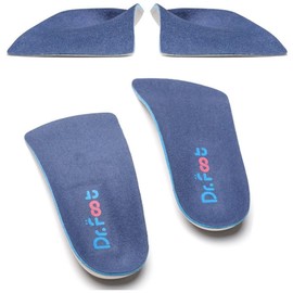 Dr. Plantillas ortopédicas de 3/4 de longitud de pie con autoadhesivo para corregir pies planos, arcos caídos, sobrepronación, fascitis plantar, espolones de talón, juanetes, 1 par (L – W11 – 12.5 | M9.5 – 11)